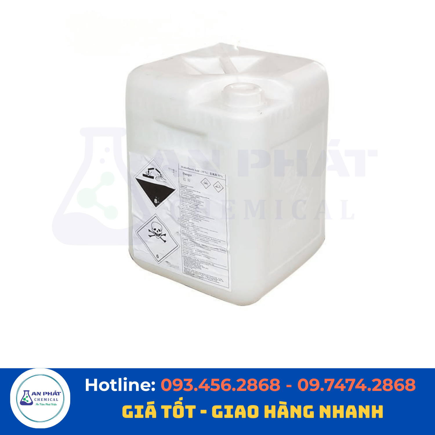 Axit flohydric HF 55% – Trung Quốc, 25 kg/can