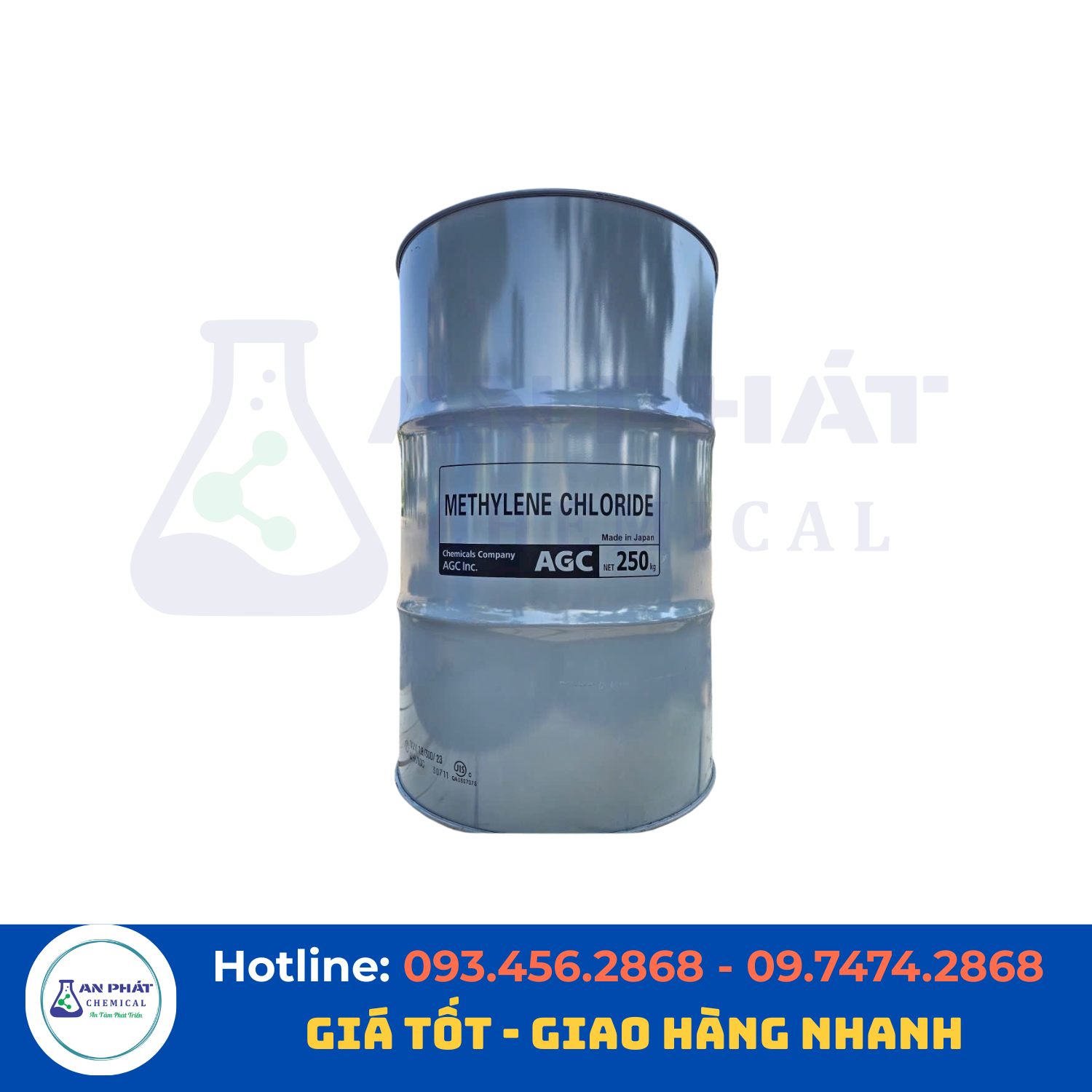 Methylene chloride (MC) CH₂Cl₂ 99,5% – Nhật Bản, 270 kg/phuy
