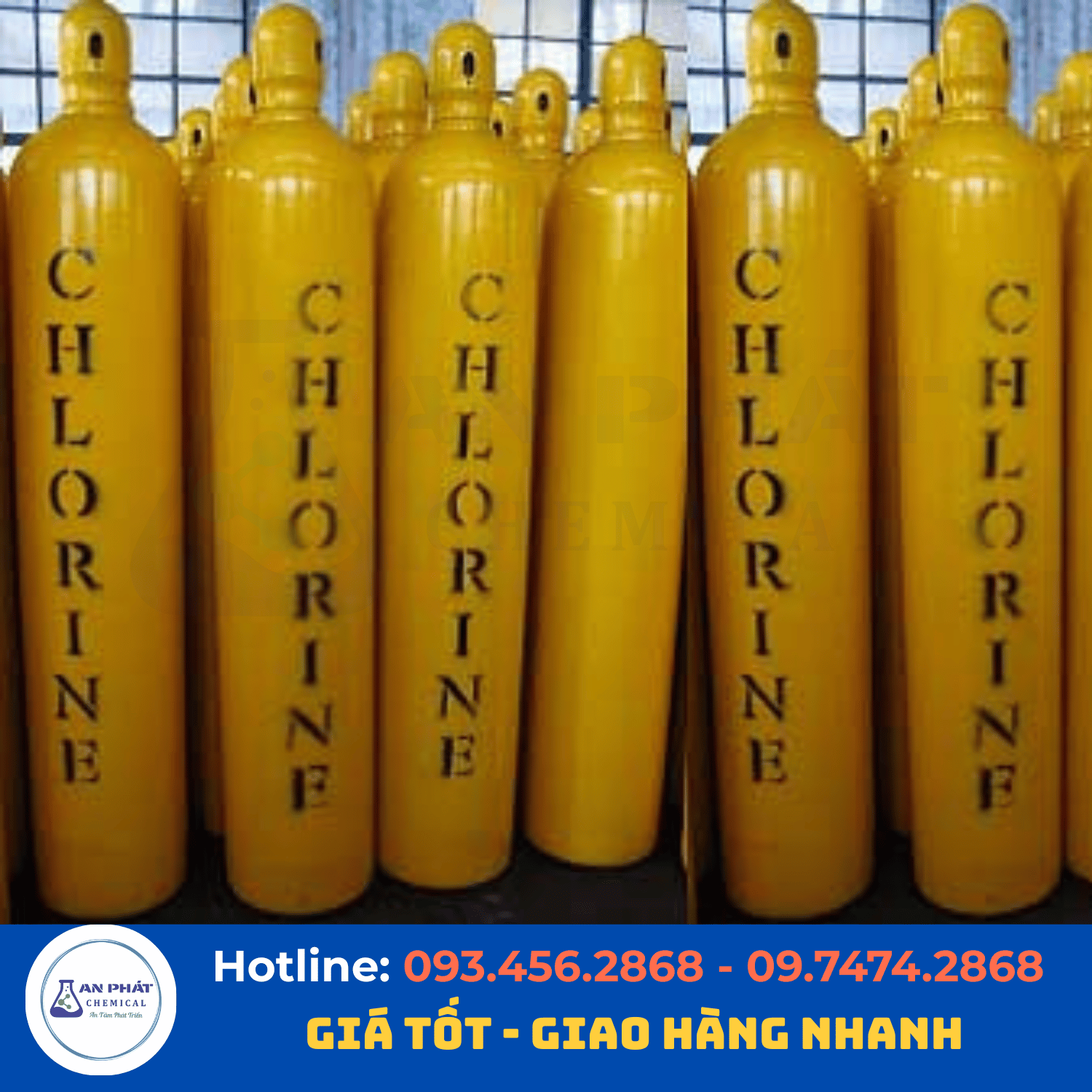 Khí clo hóa lỏng Cl2 99,5% – Việt Nam, bình 40 kg hoặc 400 kg