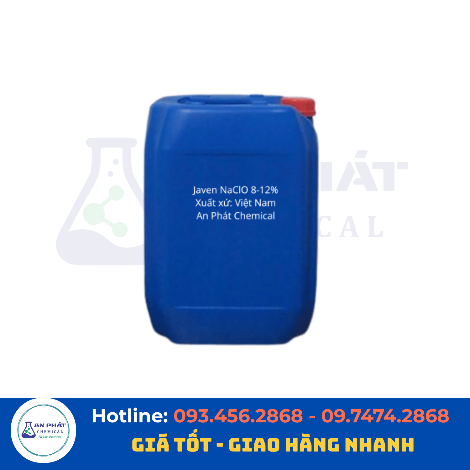 Nước Javen NaClO 8% – Việt Nam, 30 kg/can