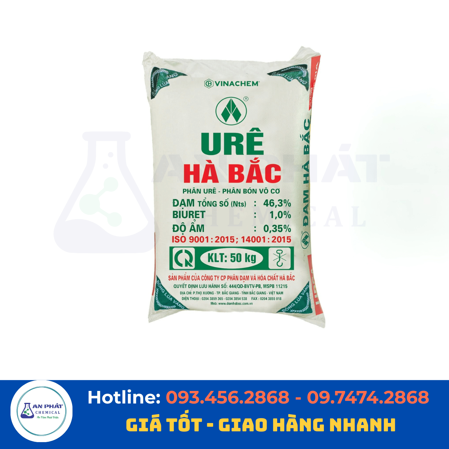 Urê (Urea) CO(NH₂)₂ 46% – Việt Nam, 50 kg/bao