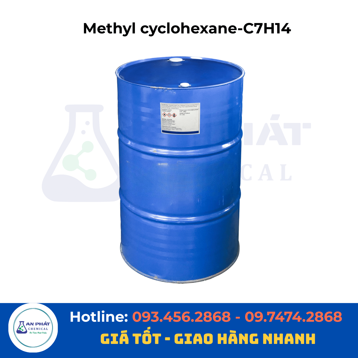Methylcyclohexane (MCH) C₇H₁₄ 99% – Hàn Quốc, 150 kg/phuy