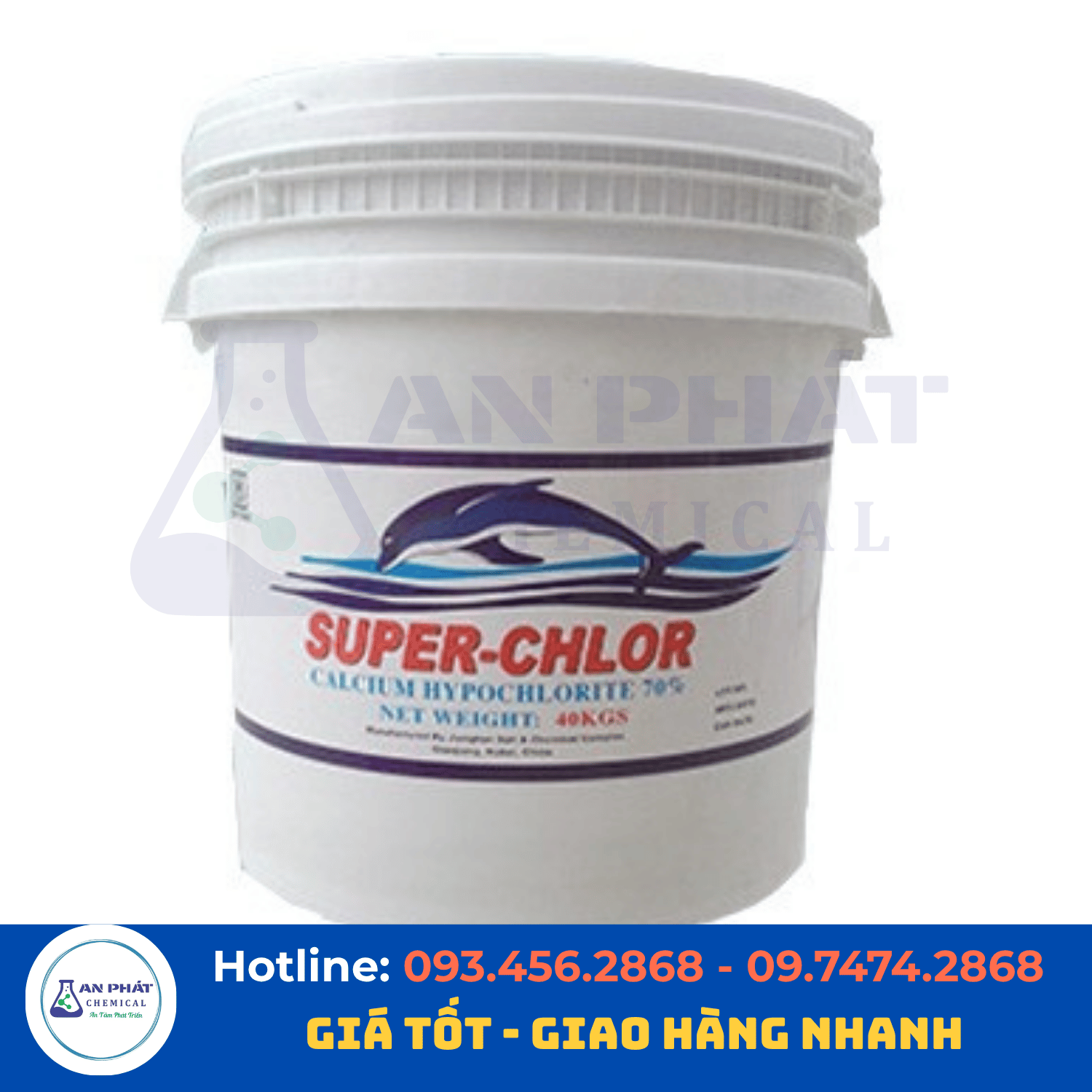 Clorin Cá Heo Ca(ClO)₂ 70% – Trung Quốc, 40 kg/thùng