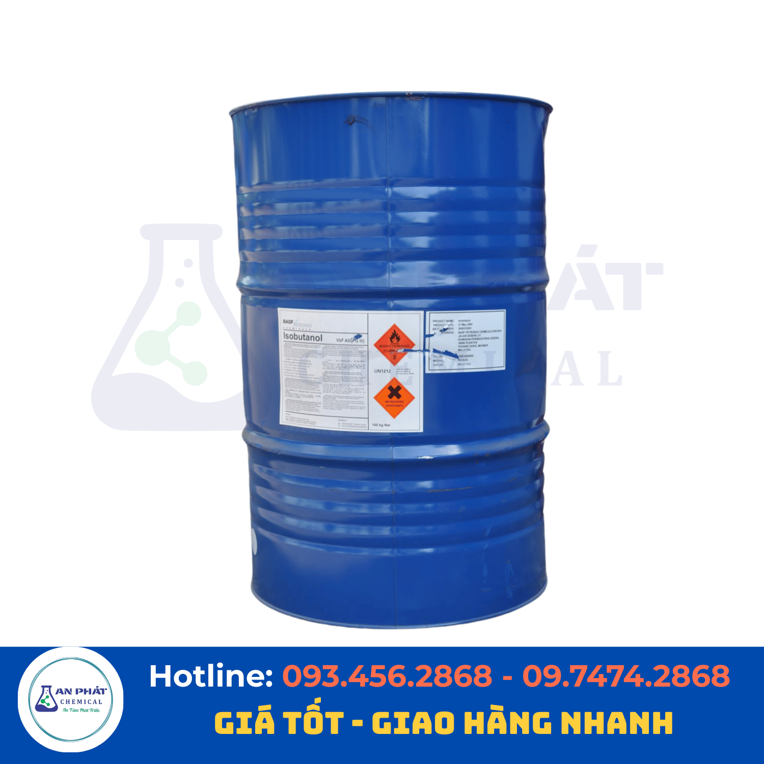 Isobutanol (IBA) C₄H₁₀O 99% – Đài Loan, 165 kg/phuy