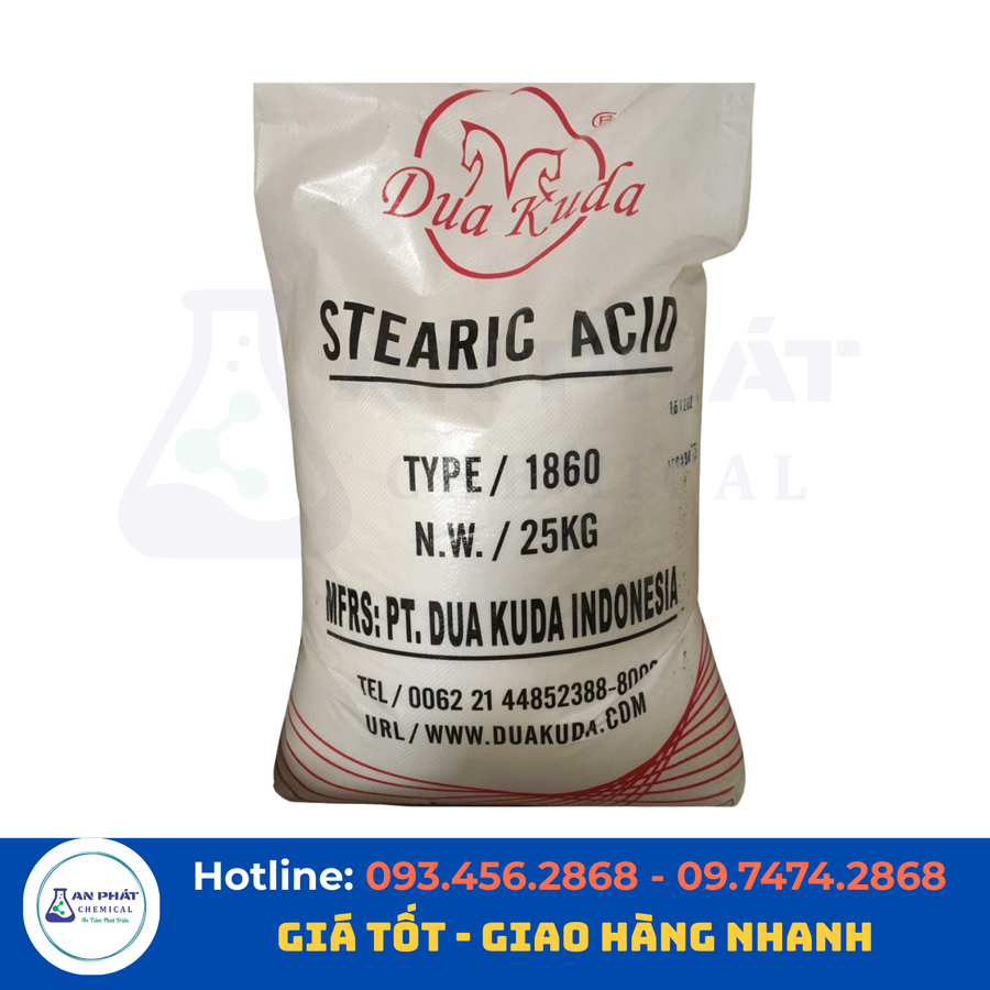 Axit stearic C₁₇H₃₅COOH 99% – Indonesia, 25 kg/bao