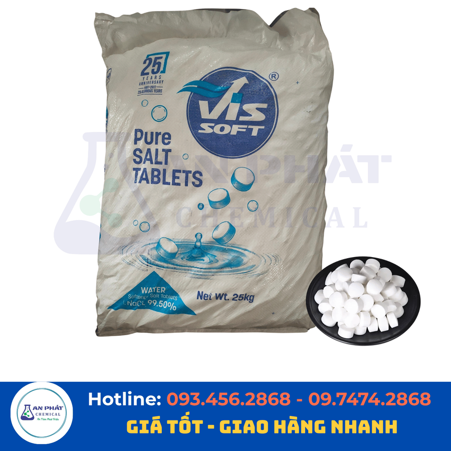 Muối viên hoàn nguyên Ấn Độ NaCl 99% – Ấn Độ, bao 25 kg