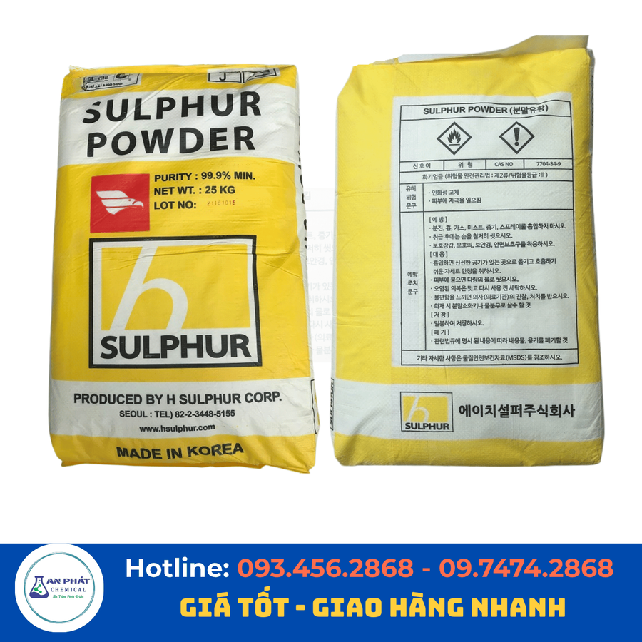 Lưu huỳnh S 99% – Hàn Quốc, bao 25 kg