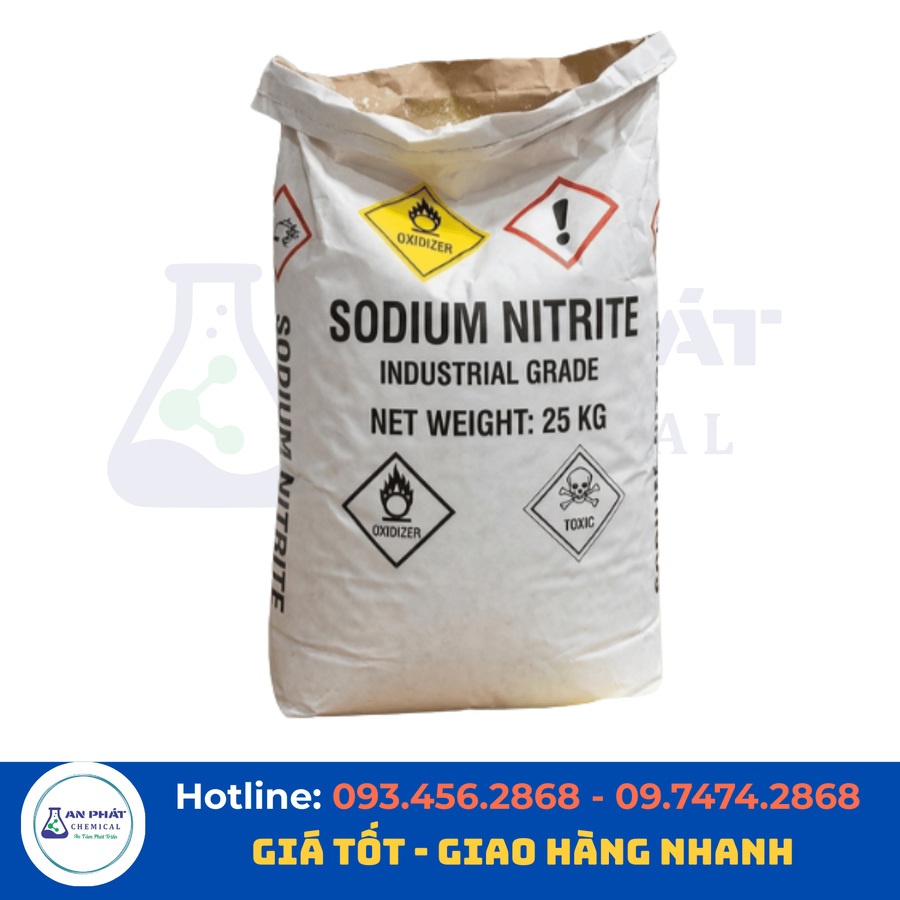 Natri nitrit NaNO₂ 98,5% – Trung Quốc, 25 kg/bao