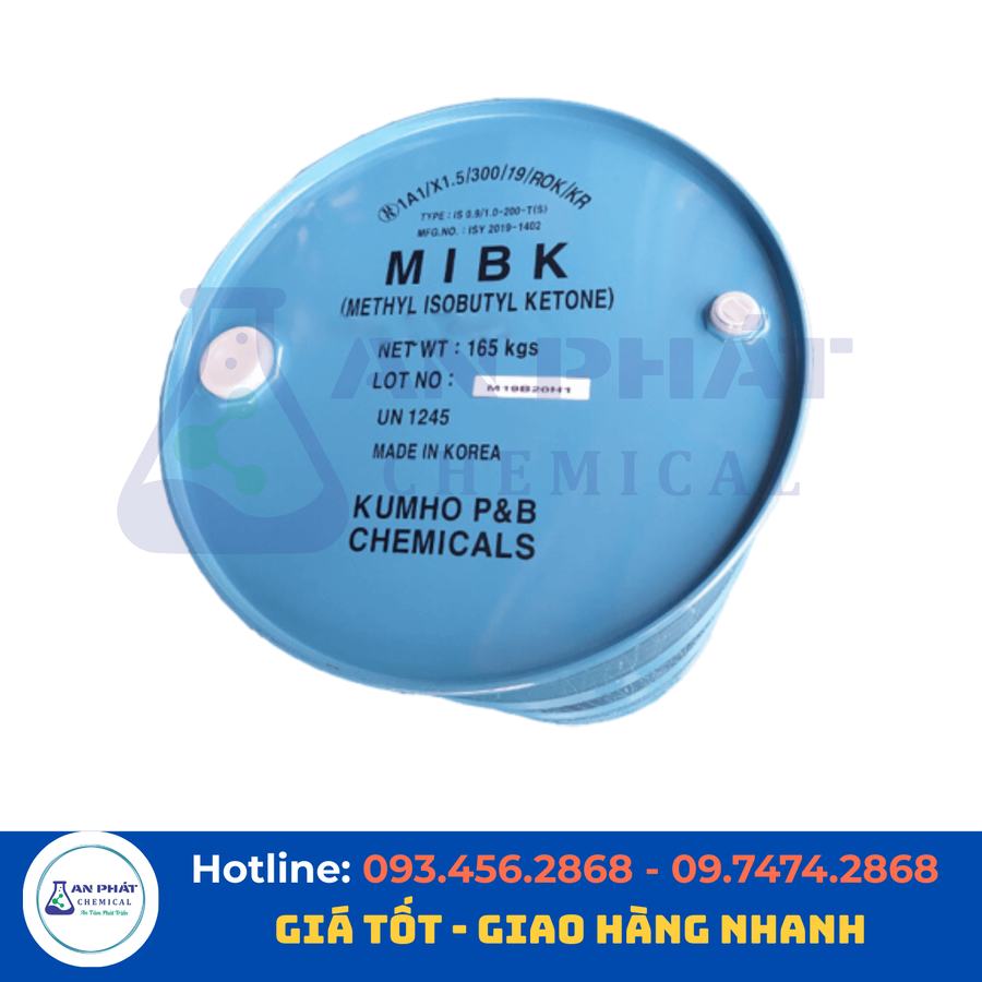 MIBK (Methyl isobutyl ketone) C₆H₁₂O 99% – Hàn Quốc, 165 kg/phuy
