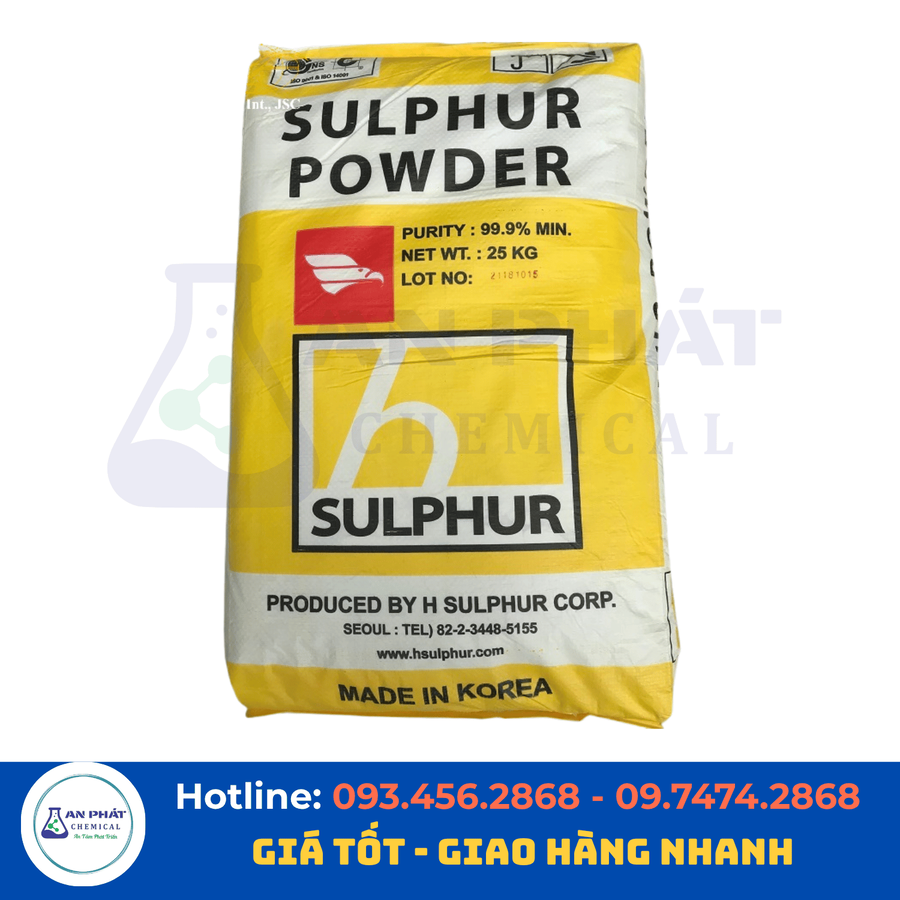 Lưu huỳnh S 99% – Hàn Quốc, bao 25 kg
