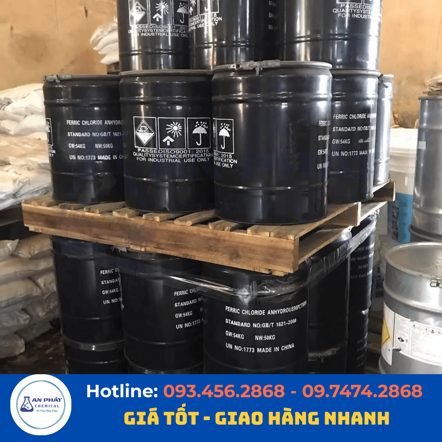 Sắt(III) clorua FeCl₃ 96% – Trung Quốc, 50 kg/thùng