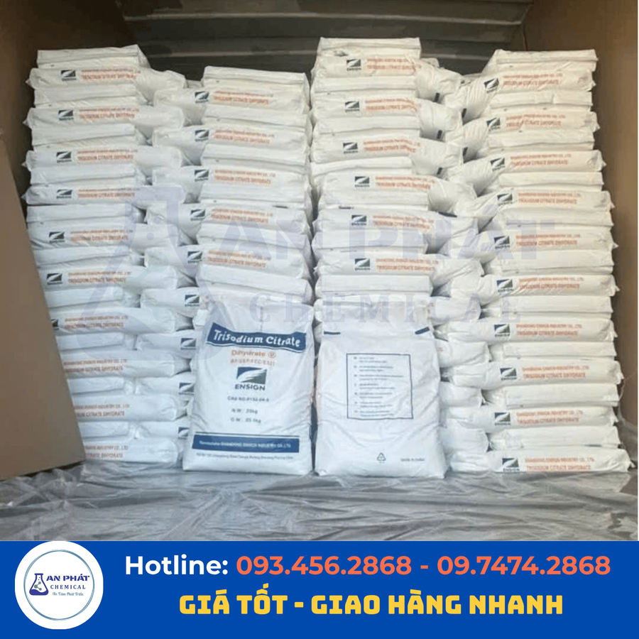 Natri citrat Na₃C₆H₅O₇ 99% – Trung Quốc, 25 kg/bao