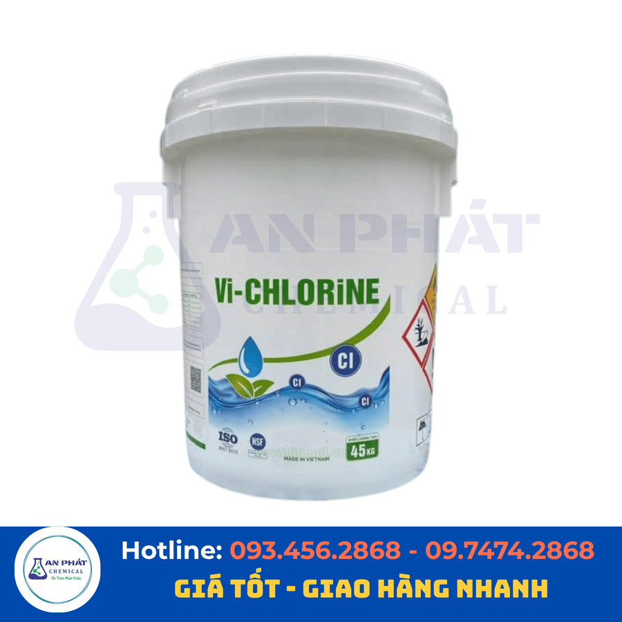 Clorin Việt Trì Ca(ClO)₂ 70% – Việt Nam, 45 kg/thùng
