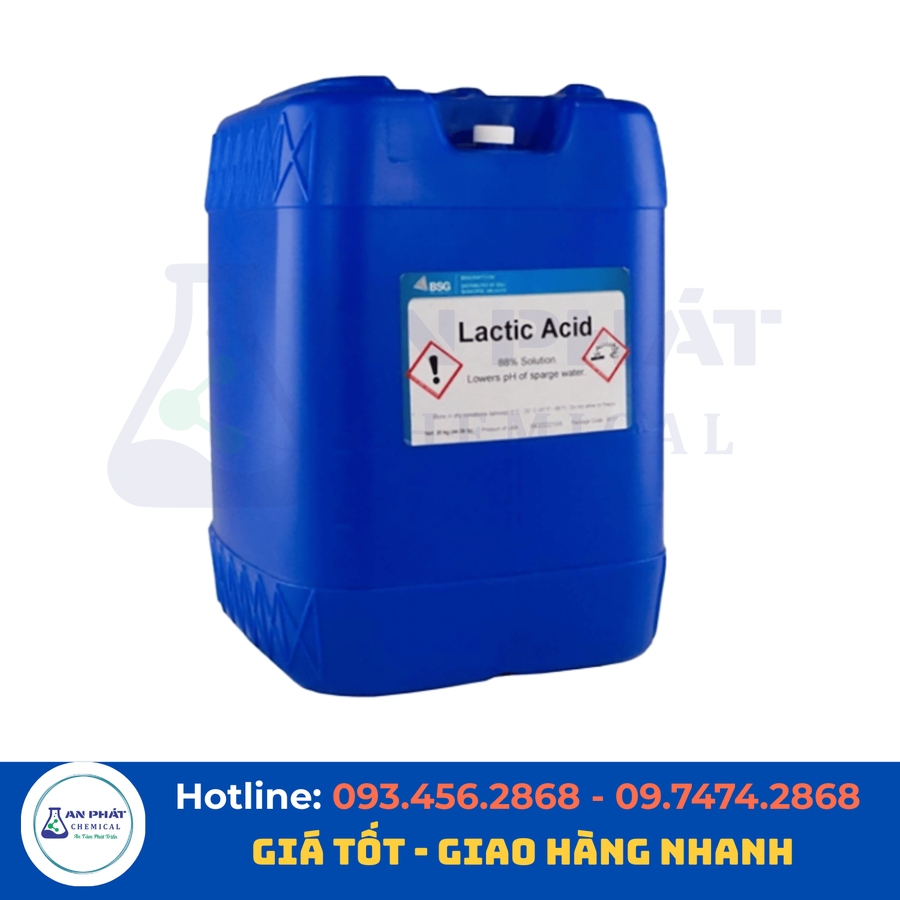 Axit lactic C₃H₆O₃ 88% – Trung Quốc/Thái Lan, 30 kg/can
