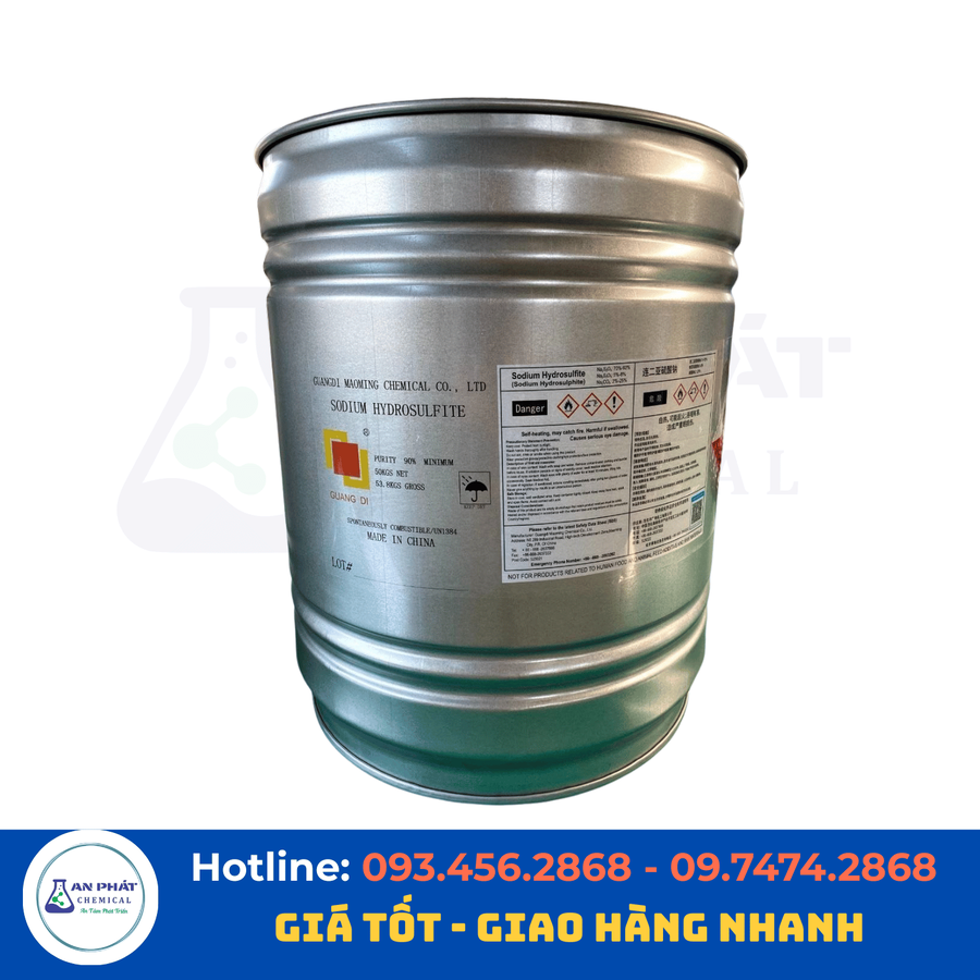 Tẩy đường (Natri hydrosulfit) Na₂S₂O₄ 90% – Trung Quốc, 50 kg/thùng
