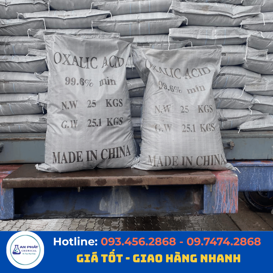 Axit oxalic C₂H₂O₄ 99,6% – Trung Quốc, 25 kg/bao