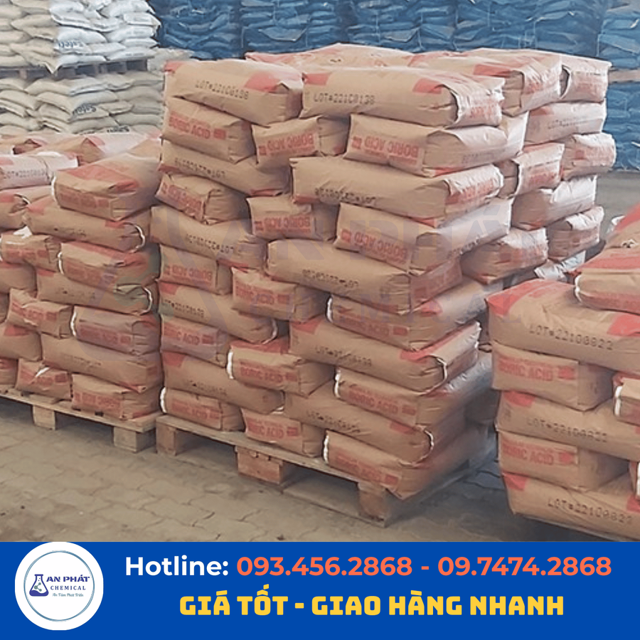 Axit boric H₃BO₃ 99,5% – Mỹ 25 kg/bao