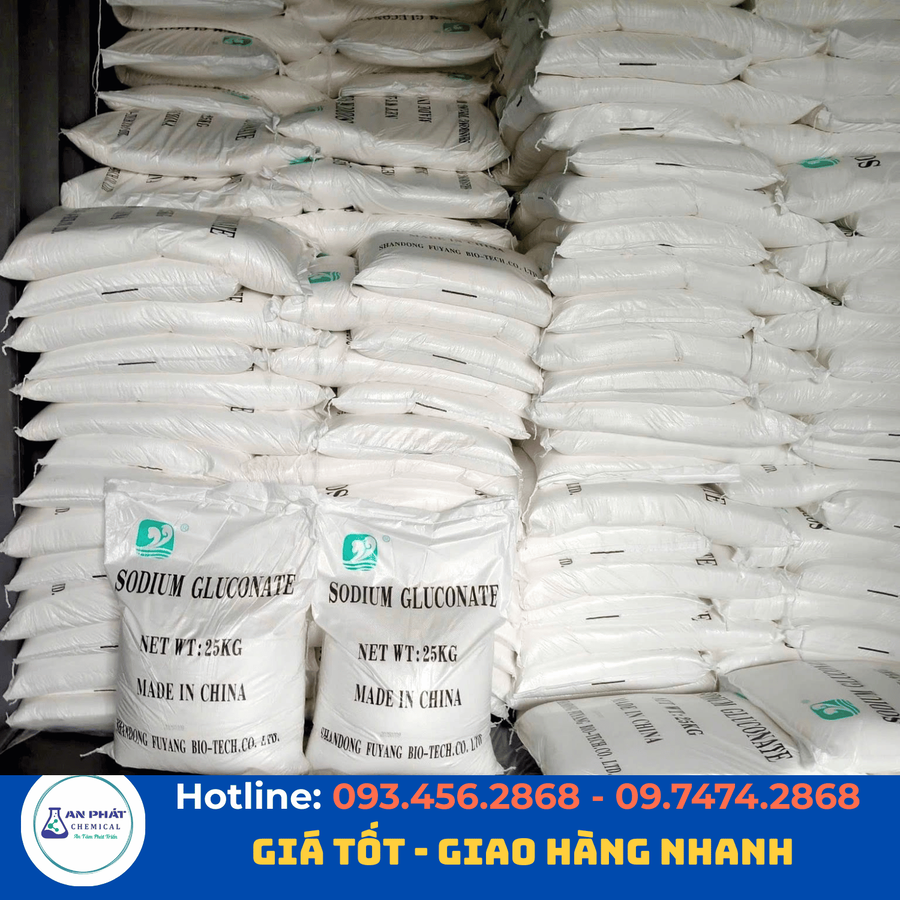 Natri gluconat C₆H₁₁NaO₇ 99% – Trung Quốc, 25 kg/bao