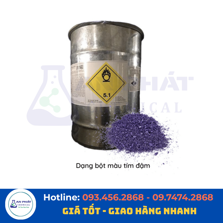 Thuốc tím (Kali permanganat) KMnO₄ 99% – Trung Quốc, thùng 50 kg