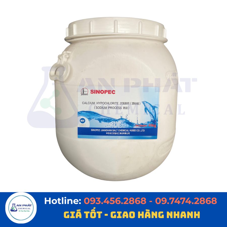 Clorin Sinopec Ca(ClO)₂ 70% – Trung Quốc, 45 kg/thùng