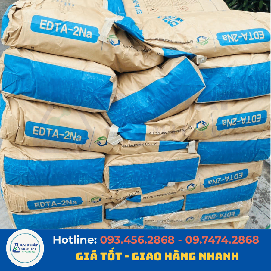EDTA 2Na C₁₀H₁₄N₂Na₂O₈·2H₂O 99% – Trung Quốc, 25 kg/bao