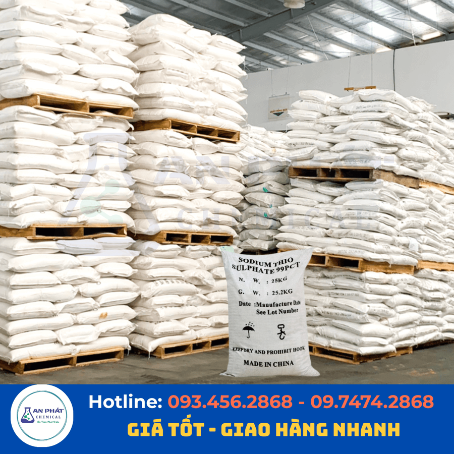 Natri thiosulfat (Hypo) Na₂S₂O₃ 98% – Trung Quốc, 25 kg/bao