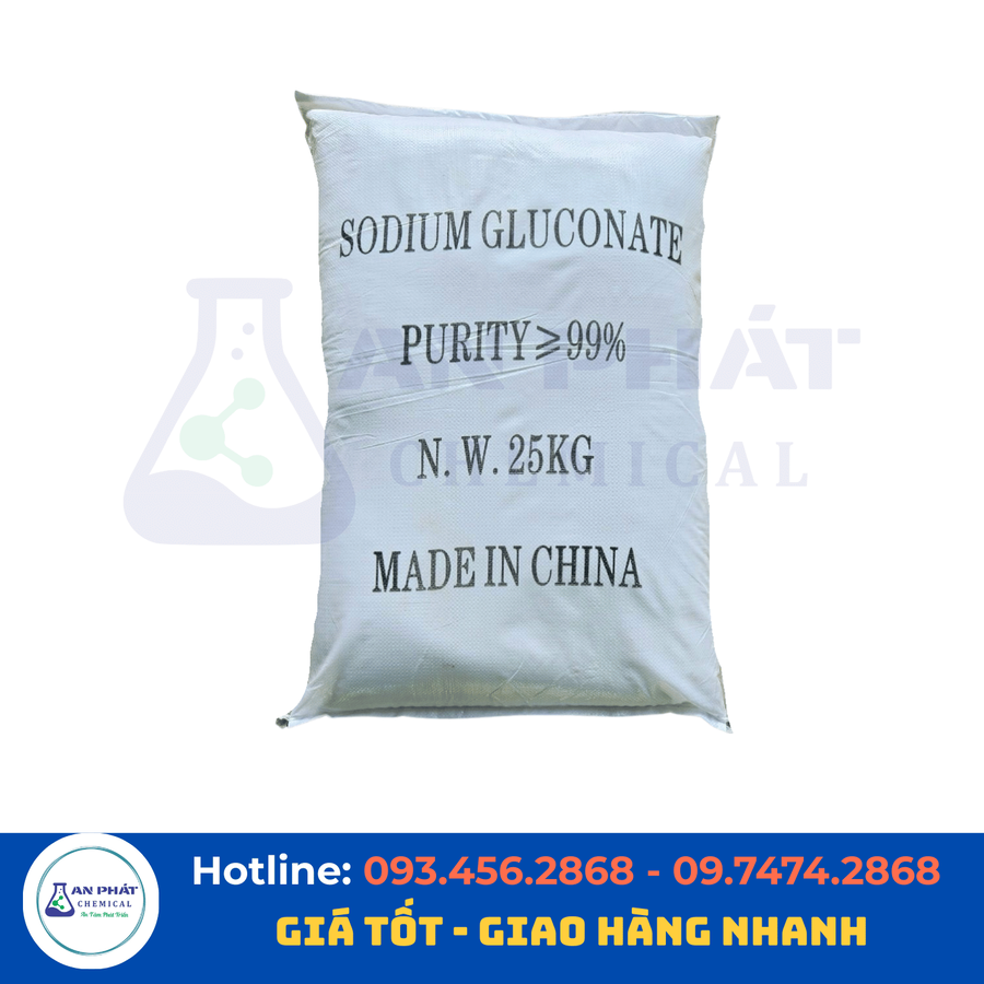 Natri gluconat C₆H₁₁NaO₇ 99% – Trung Quốc, 25 kg/bao