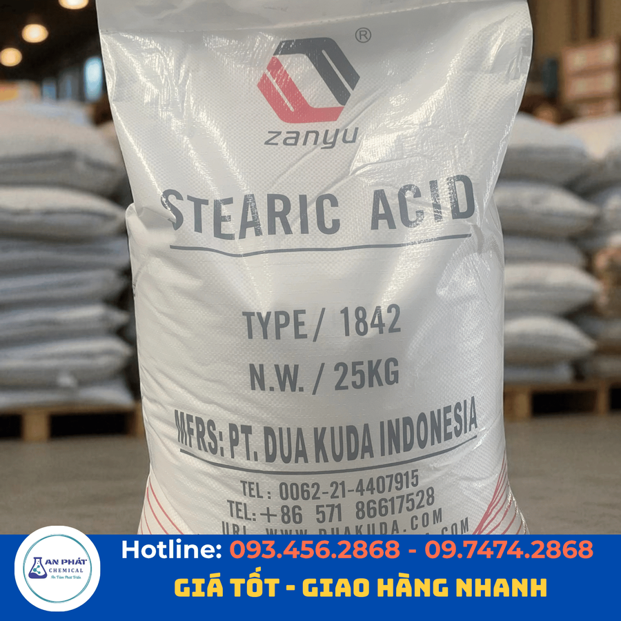 Axit stearic C₁₇H₃₅COOH 99% – Indonesia, 25 kg/bao