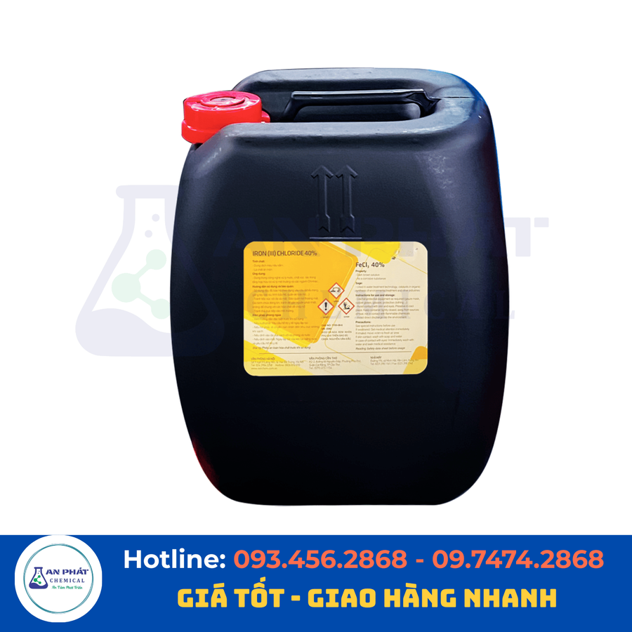 Sắt(III) clorua lỏng FeCl₃ 38–40% – Việt Nam, 35 kg/can