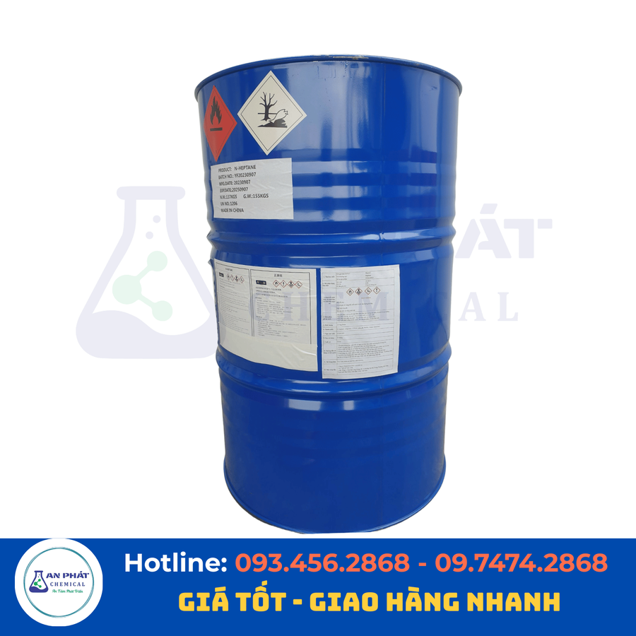 N-Heptan C₇H₁₆ 99% – Hàn Quốc, 140 kg/phuy