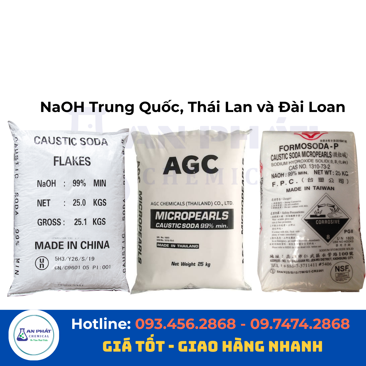NaOH Trung Quốc, Đài Loan và Thái Lan: Tiêu chí chọn nguồn hàng