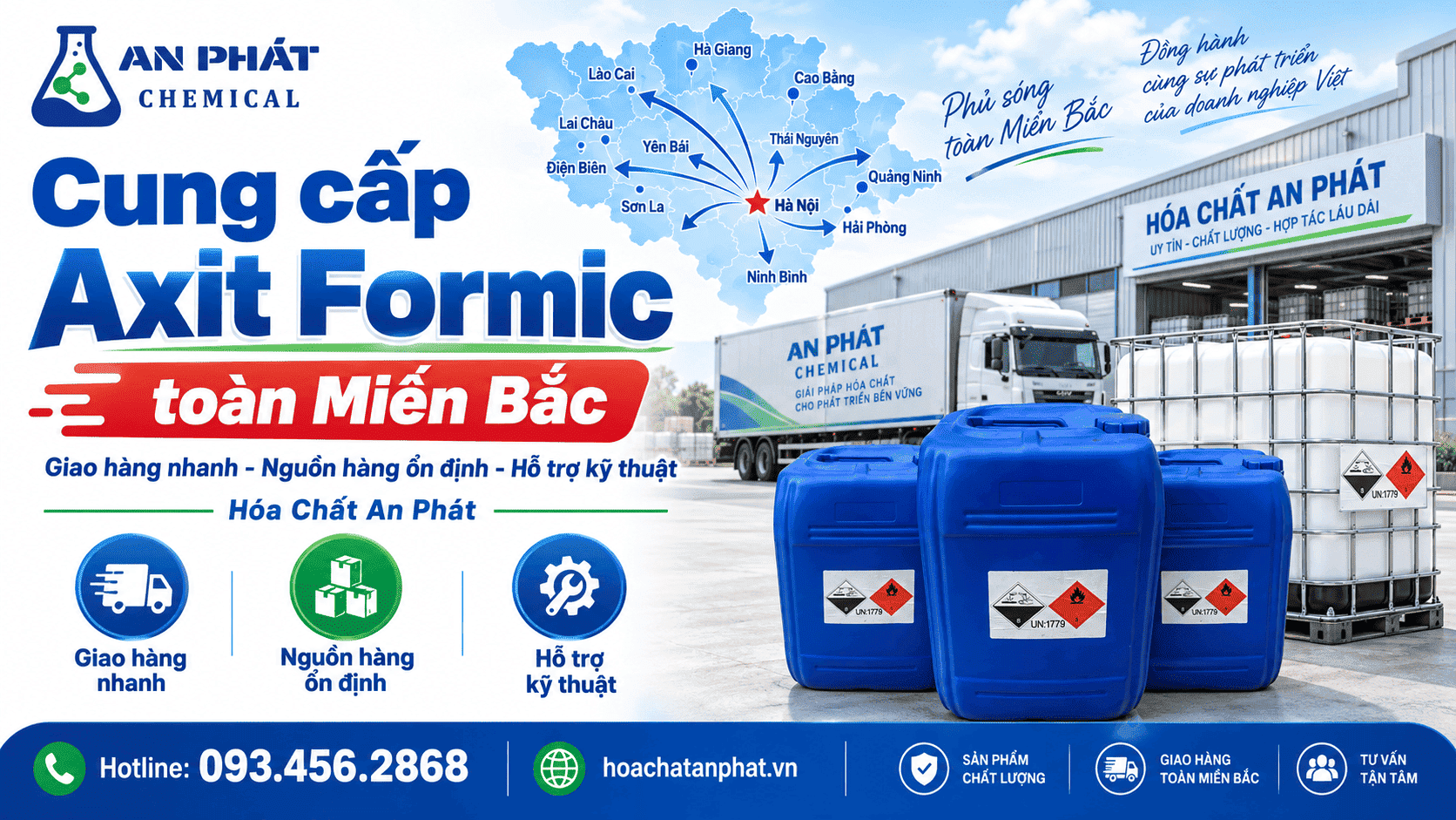 Năng lực cung ứng Axit Formic định kỳ cho nhà máy miền Bắc