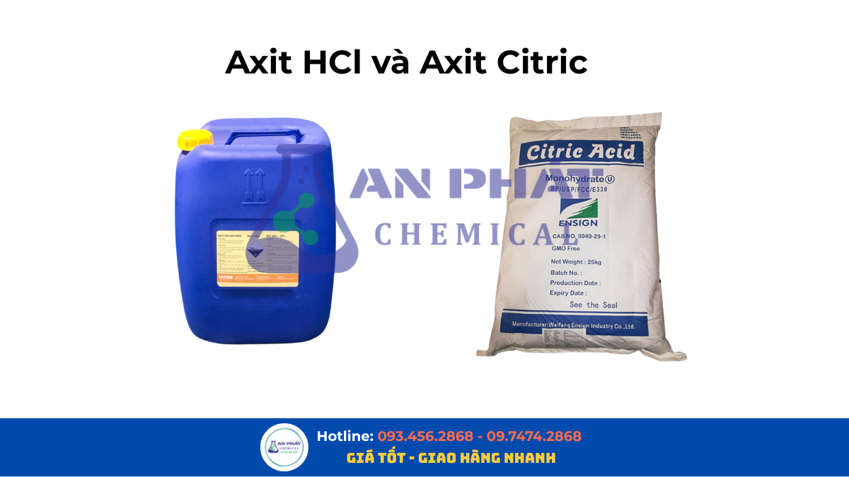 Axit HCl và Axit Citric trong tẩy cặn thiết bị khác nhau ra sao?