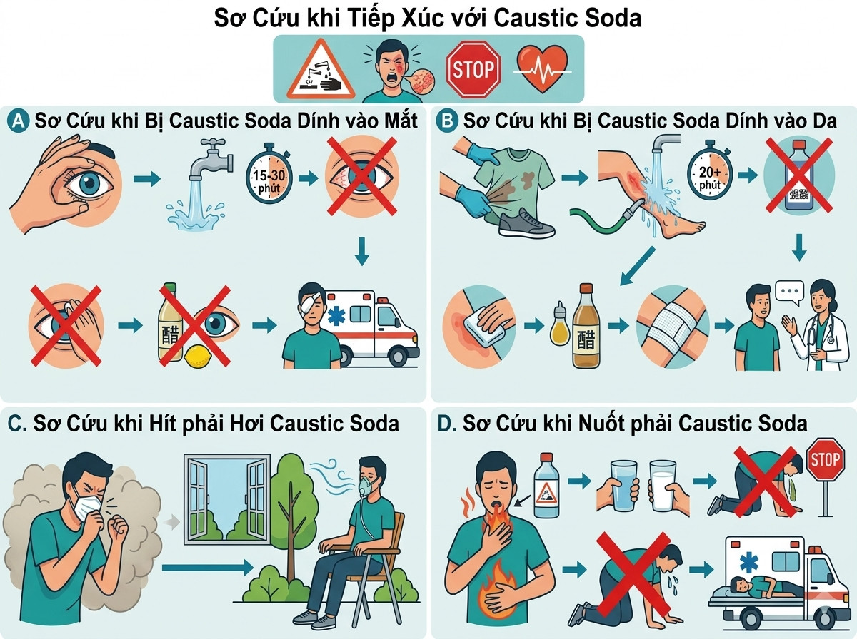 Xử lý khi NaOH tiếp xúc da hoặc mắt: Nguyên tắc sơ cứu