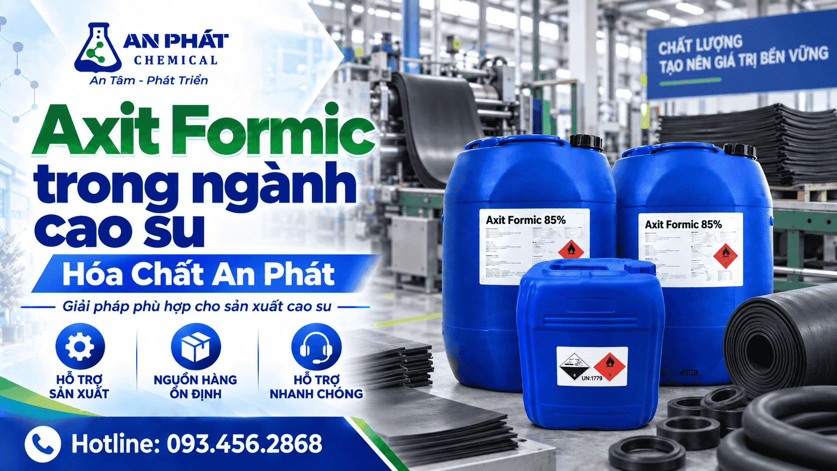 Axit Formic trong ngành cao su: vai trò trong đông tụ mủ và latex