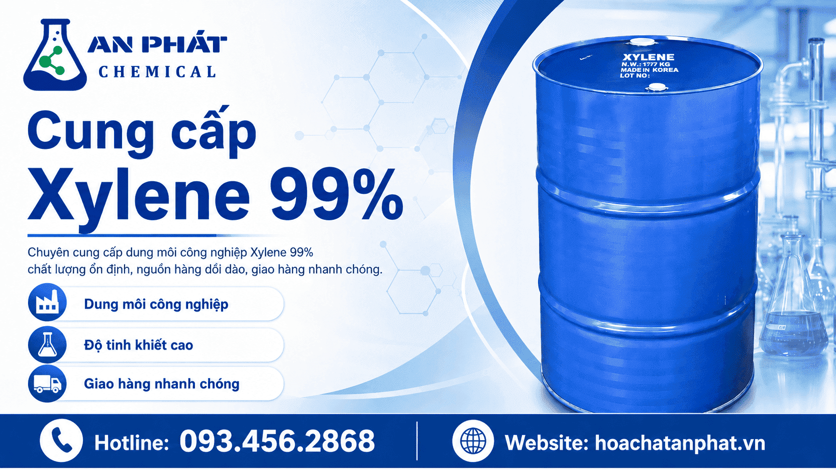Báo giá Xylene 99% tại Thái Nguyên cho nhà máy và KCN