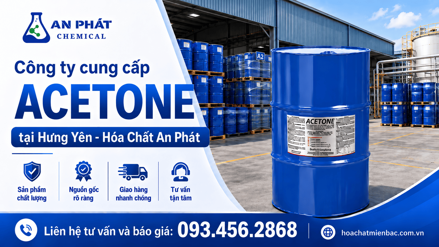 Doanh nghiệp Hưng Yên nên chọn quy cách Acetone nào để tối ưu chi phí?