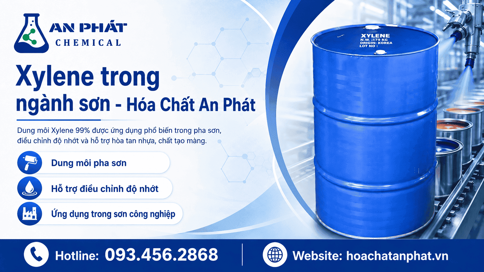 Xylene trong ngành sơn công nghiệp và sơn kết cấu thép